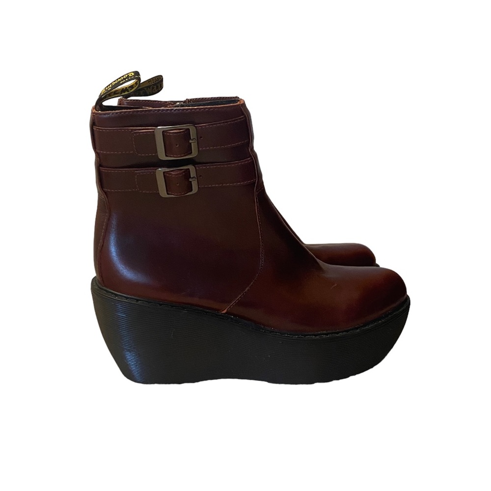 Dr Martens Caitlin Oxblood Platform Wedge Ankle Boots - Picture 6 of 11